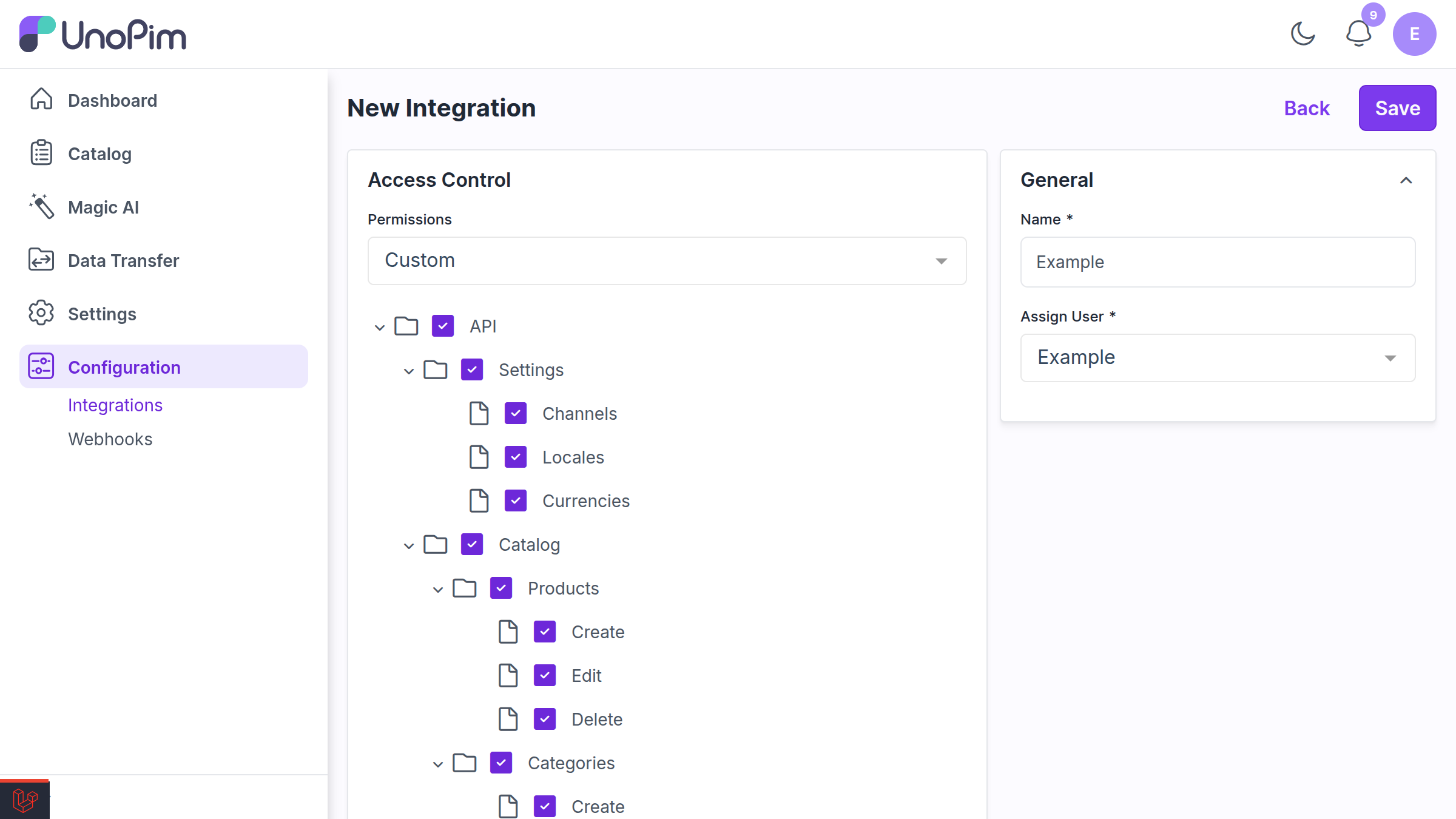 Save API credentials